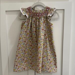 Liberty Fabric Smocked Flutter Sleeve Dress 80cm/9-12M